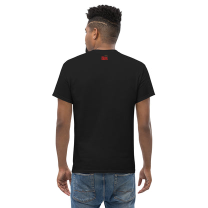 Back of man in black classic tee with the Cool Gaming Merch logo