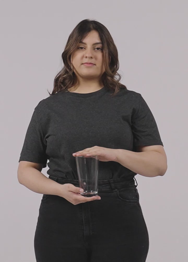 Woman holding Shaker Pint Glass (16 oz).mp4