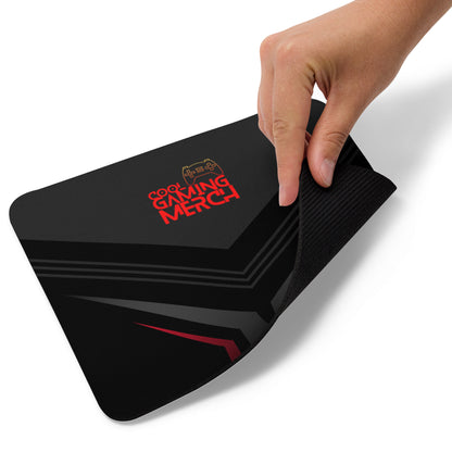 mouse-pad with cool gaming merch logo being bent